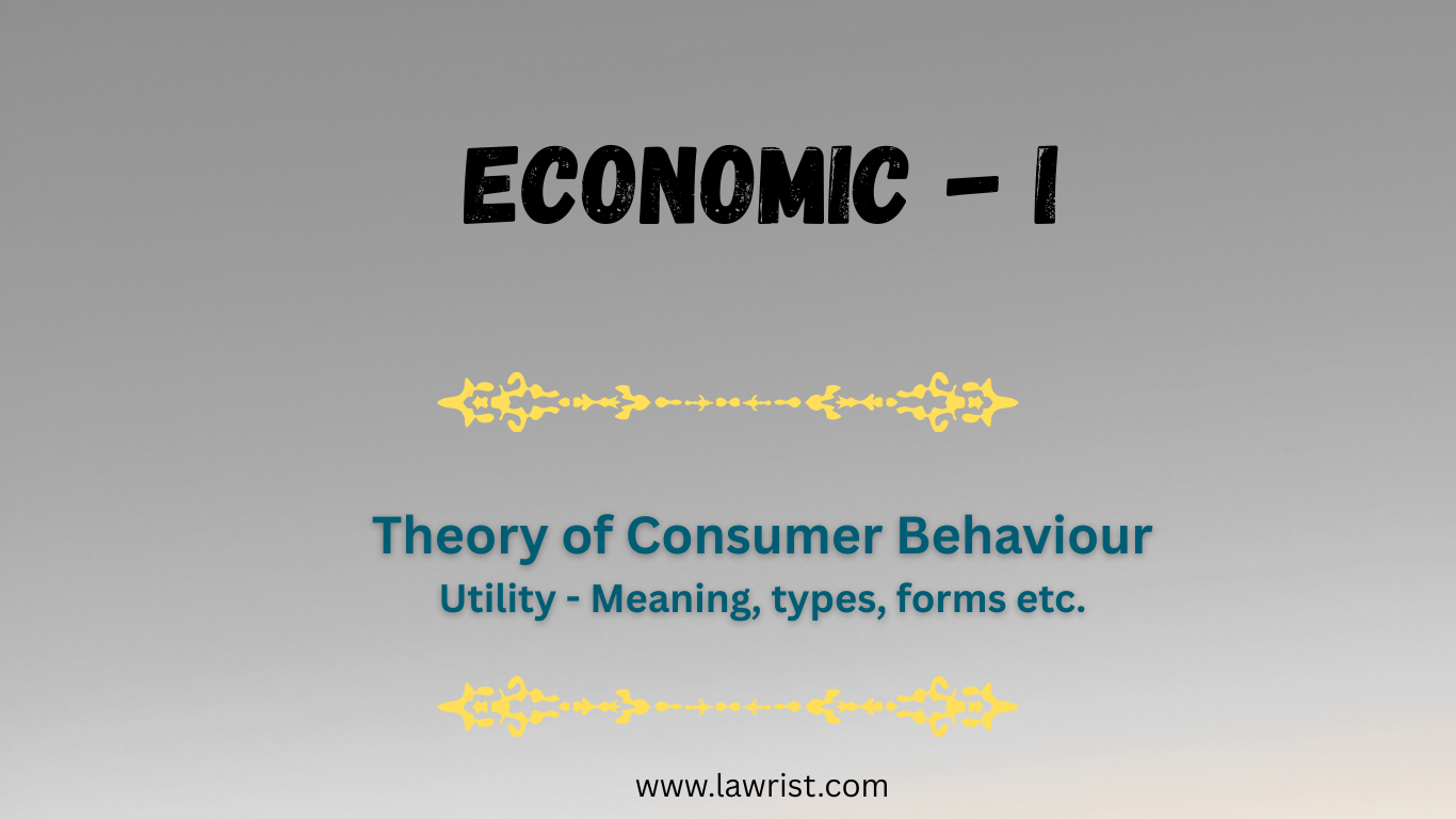 Theory of Consumer Behaviour | Economics